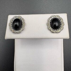 2/$10 Silver and Black Stud Earrings